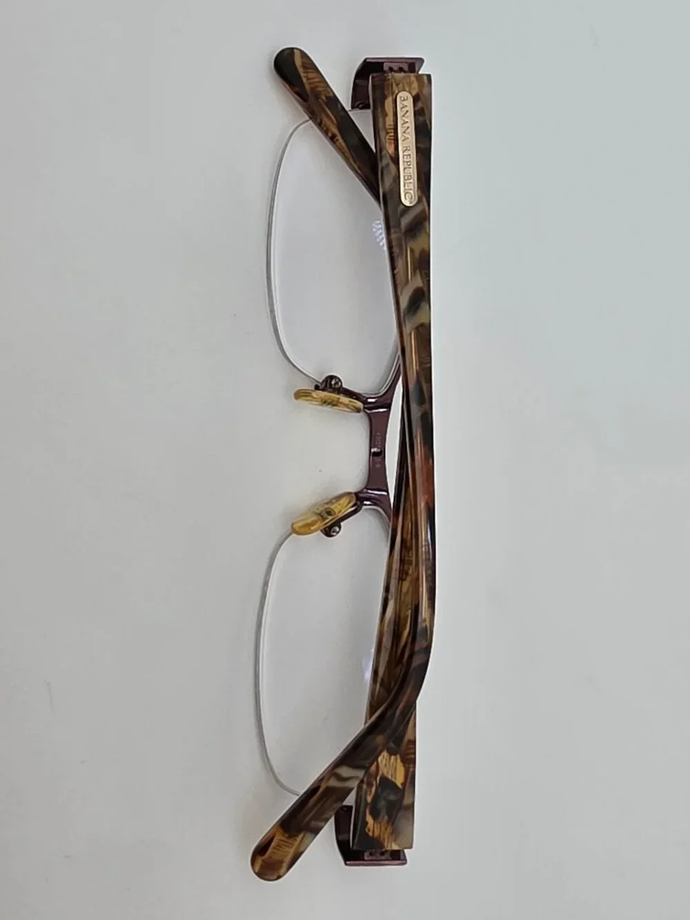 Banana Republic Larissa Brown Semi Rimless Eyeglasses Frame w Flexhinge and Case